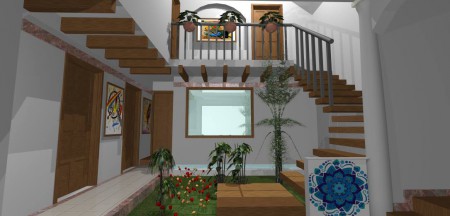 Vista interior de vivienda unifamiliar en Cancún, B. Juárez, Q Roo. Méx.